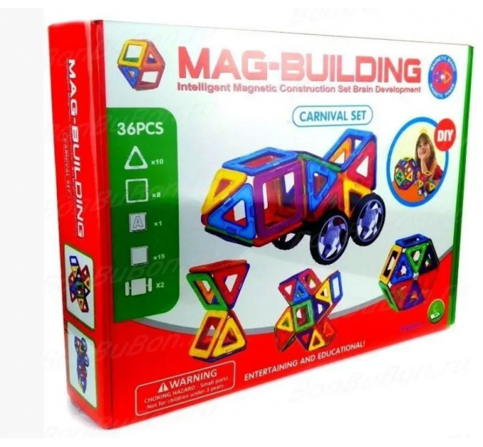 Магнітний конструктор на 36 деталей MAG-BUILDING CARNIVAL