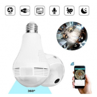 Панорамна стельова IP WiFi камера відеоспостереження "Лампочка" CAMERA SMART UKC CAD-B13 H302 2MP