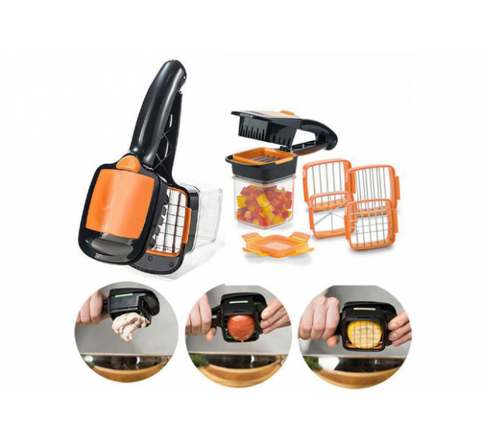 Ручна овочерізка 5 в 1 з контейнером Nicer Dicer Quick, ломтирізка ручна