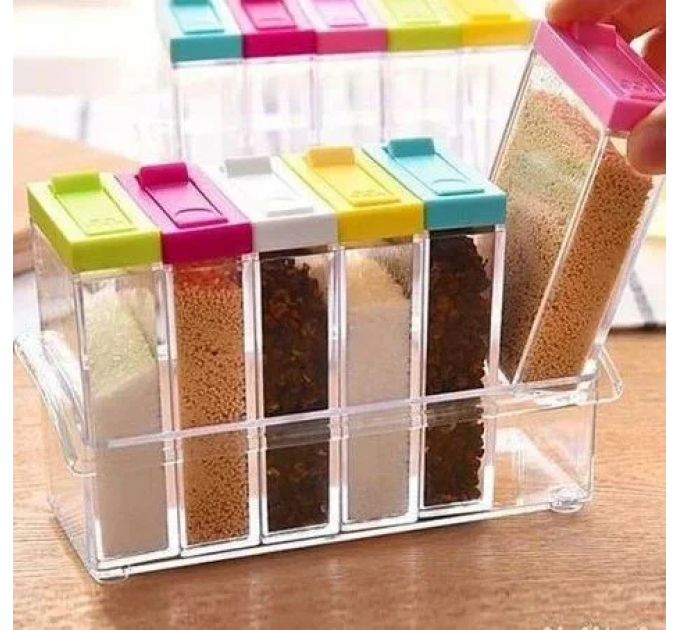 Набір контейнерів для спецій Seasoning sixpiece set на підставці