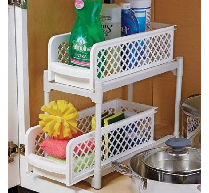 Органайзер для ванної Portable 2 Tier Basket Drawers
