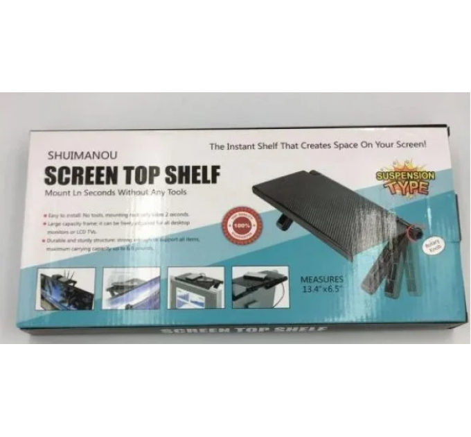 Тримач підставка на телевізор/монітор Screen Top Shelf - Універсальна поличка для телевізора та монітора полиця