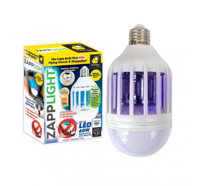 Світлодіодна протимоскітна лампа приманка від комах (комарів, мух, мошок) Zapp Light 60 Вт