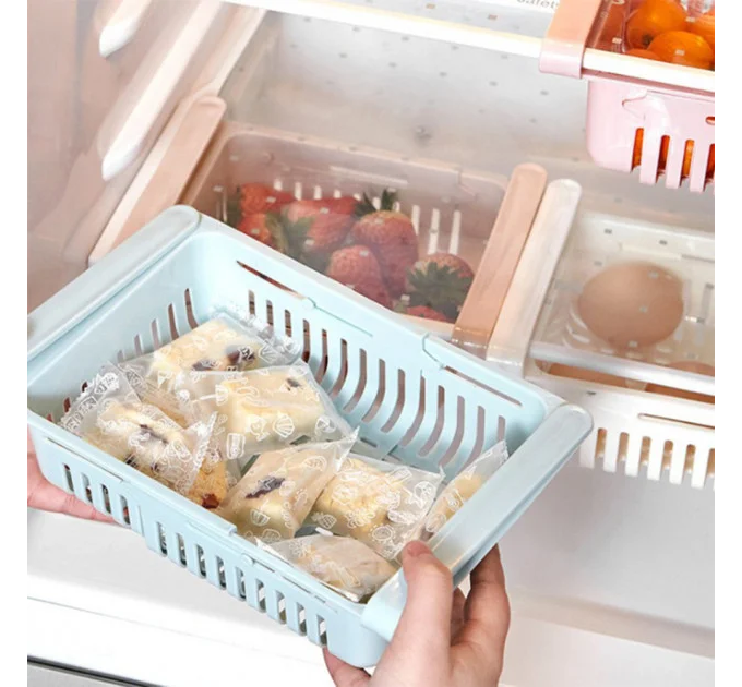 Контейнер органайзер для холодильника підвісний розсувний Stretchable Hanging Storage Rack
