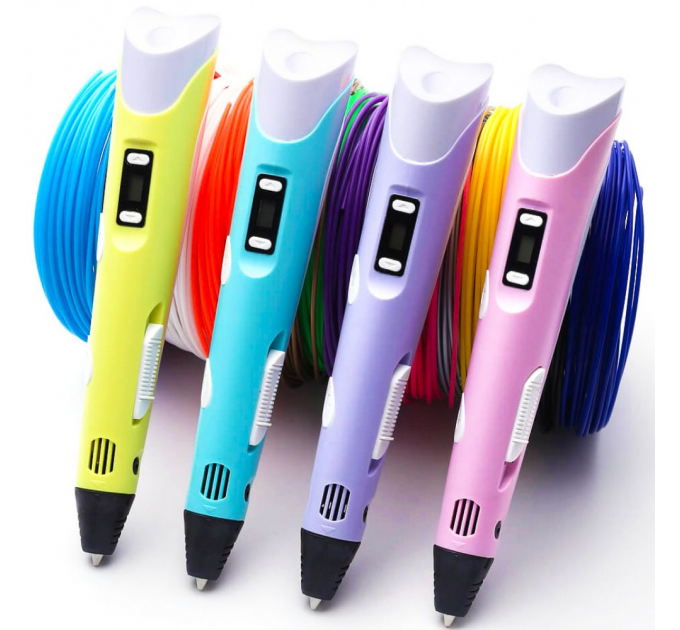 3D ручка з екраном для малювання 3D PEN-3 з трафаретом