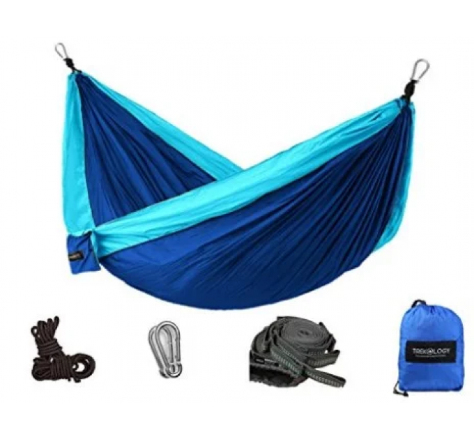 Гамак з нейлону одномісний туристичний Travel hammock 270х140 см Літній з кишенею
