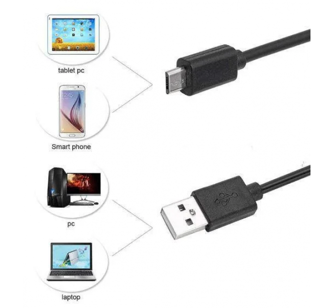 Камера ендоскоп для важкодоступних місць USB microUSB 2м 7мм Kronos