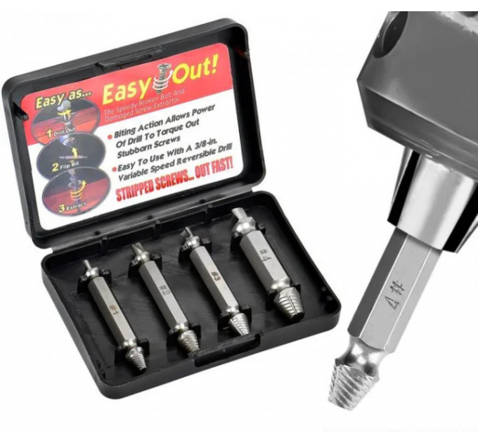 Набір біт екстракторів для викручування шурупів і болтів MHZ Easy Out Tool 3587