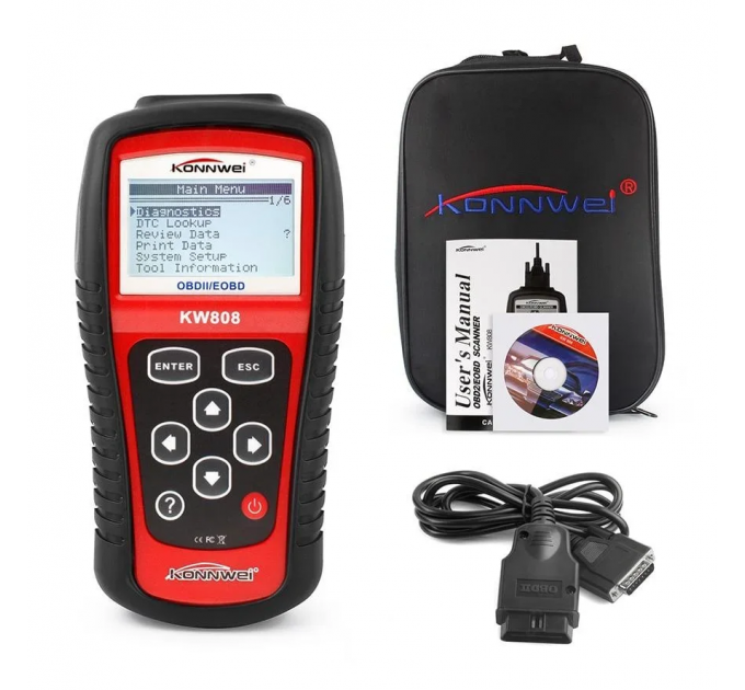 Універсальний Сканер помилок для автомобіля Konnwei OBDII/EOBD scanner KW 808