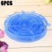 Набір силіконових кришок Kitchenio Super Stretch Silicone Синіх 6 шт